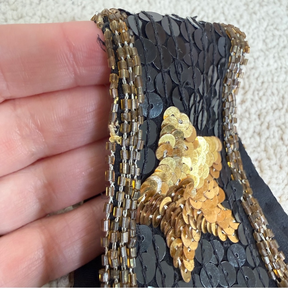 Vintage Rina Z. New York Montreal Paris 100% Silk Sequin Beaded Stars Tank Top - Picture 13 of 17
